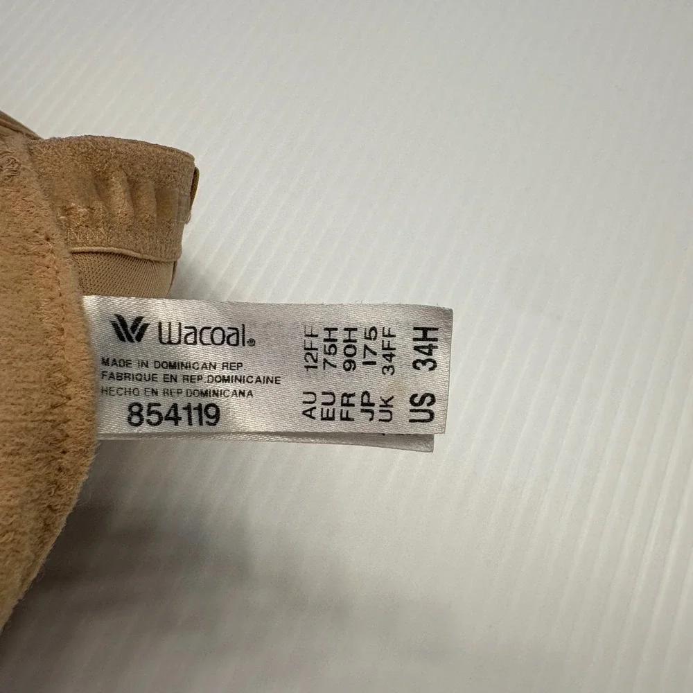 Wacoal Strapless Bra‎ Womens 34H Sand Red Carpet Underwire 854119 Lingerie